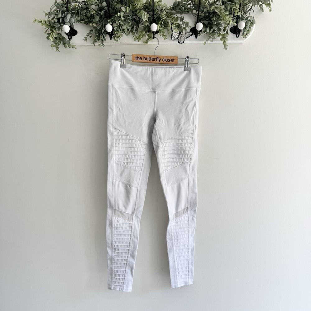 Alo White Alo Yoga High-Waist Moto for for Leggings Small 2-4747